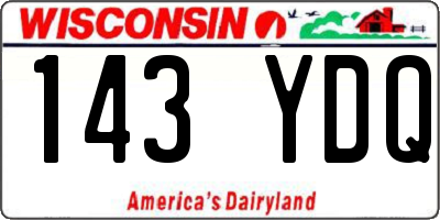 WI license plate 143YDQ