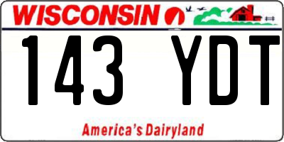 WI license plate 143YDT