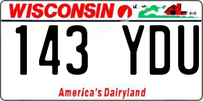 WI license plate 143YDU