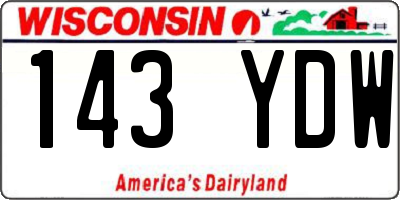 WI license plate 143YDW