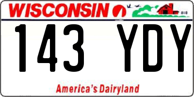 WI license plate 143YDY
