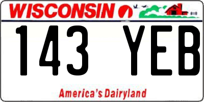 WI license plate 143YEB