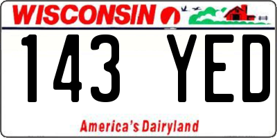 WI license plate 143YED
