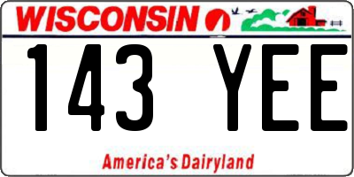 WI license plate 143YEE