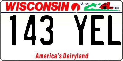 WI license plate 143YEL