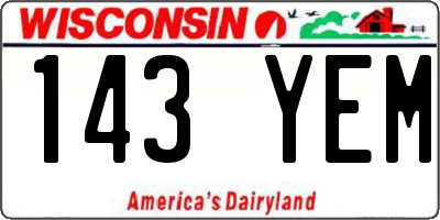WI license plate 143YEM