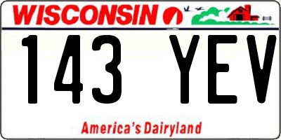 WI license plate 143YEV