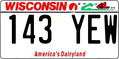 WI license plate 143YEW