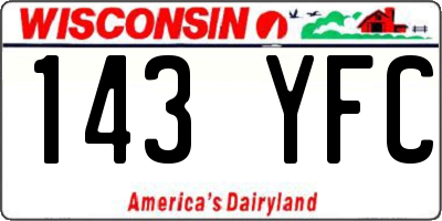 WI license plate 143YFC