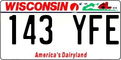 WI license plate 143YFE