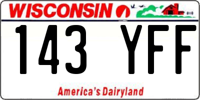 WI license plate 143YFF