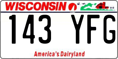 WI license plate 143YFG