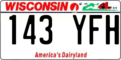 WI license plate 143YFH