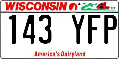 WI license plate 143YFP