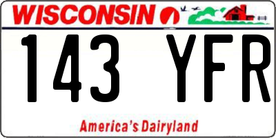 WI license plate 143YFR