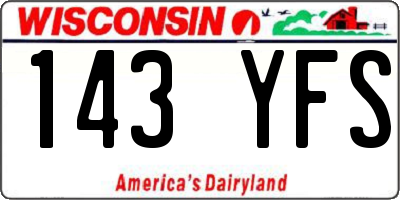 WI license plate 143YFS