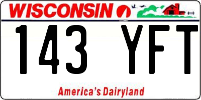 WI license plate 143YFT