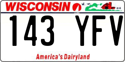 WI license plate 143YFV