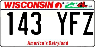 WI license plate 143YFZ