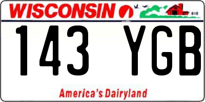WI license plate 143YGB