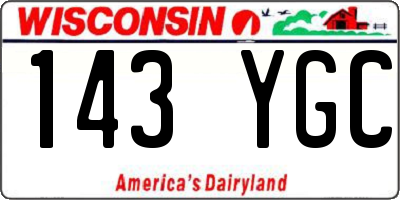 WI license plate 143YGC