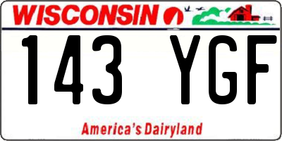WI license plate 143YGF