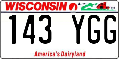 WI license plate 143YGG