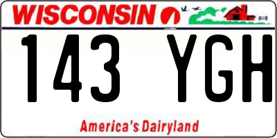 WI license plate 143YGH