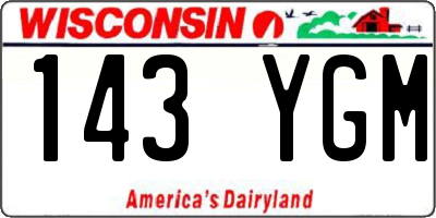 WI license plate 143YGM