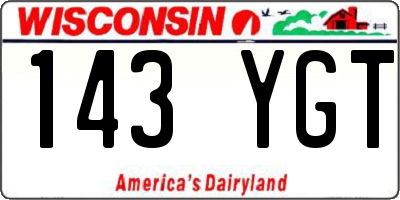 WI license plate 143YGT