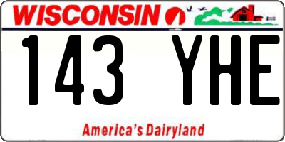 WI license plate 143YHE