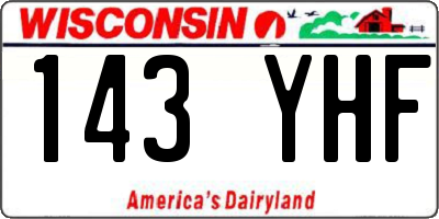 WI license plate 143YHF