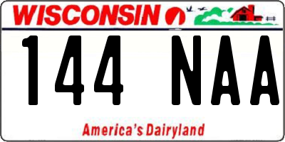 WI license plate 144NAA