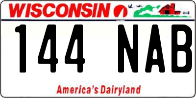 WI license plate 144NAB