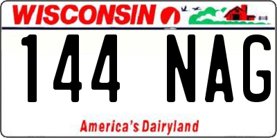 WI license plate 144NAG