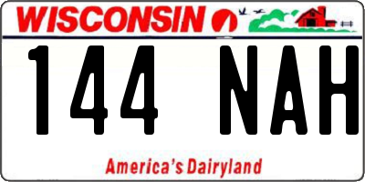 WI license plate 144NAH