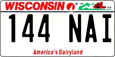 WI license plate 144NAI