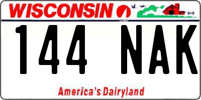WI license plate 144NAK
