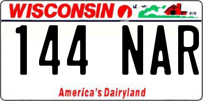 WI license plate 144NAR
