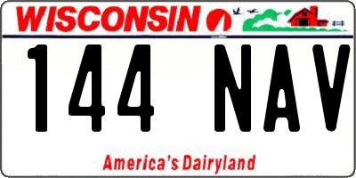 WI license plate 144NAV