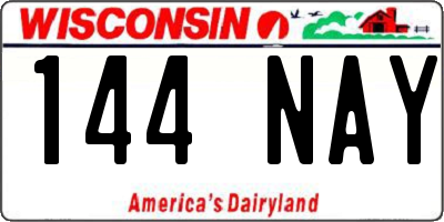 WI license plate 144NAY
