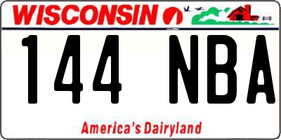 WI license plate 144NBA