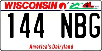 WI license plate 144NBG
