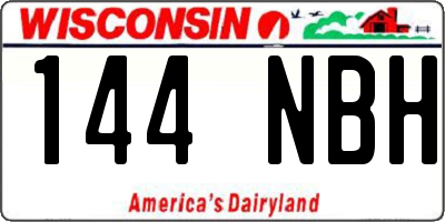 WI license plate 144NBH