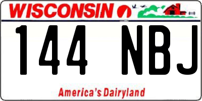 WI license plate 144NBJ