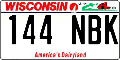 WI license plate 144NBK