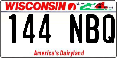 WI license plate 144NBQ