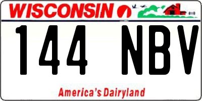 WI license plate 144NBV