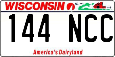 WI license plate 144NCC