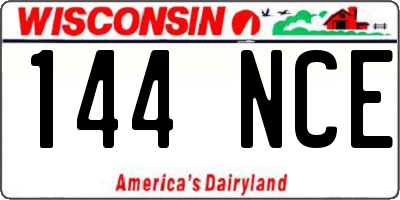 WI license plate 144NCE